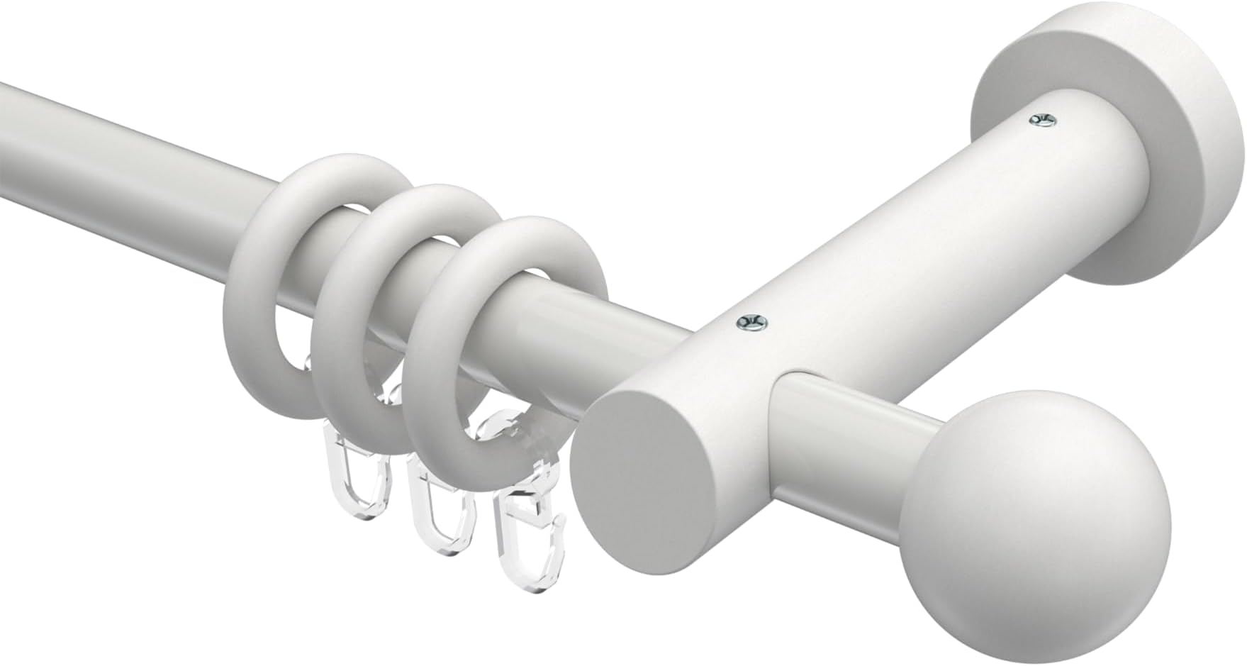 JRZOO Gardinenstange Holzoptik 2,5cm - Verstellbar 122-213cm Rustikal