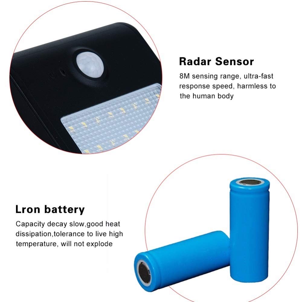 HHF LED Bulbs Lamps, LED Light LED 4 Modos 450 Lumen IP65 IP65 A Prueba de Agua SMD 2835 con Sensor de Movimiento Diodo LED Lámpara Solar Azul (Wattage : 4 Pieces)