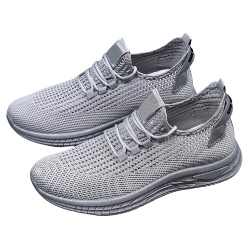 Zapatillas de deporte para hombre, zapatos ortopédicos para caminar, zapatillas de deporte, fitness, antideslizantes, transpirables, de malla, cómodas, de moda para correr, zapatillas de deporte, gris