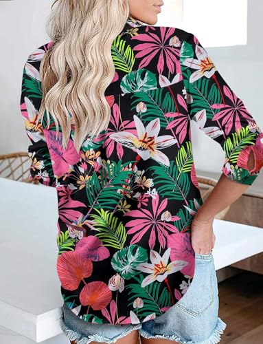 Image of Magritta Women's Shirts Fashion Casual Loose Fit Long Sleeve Button Down Lightweight Collared Blouse Tops