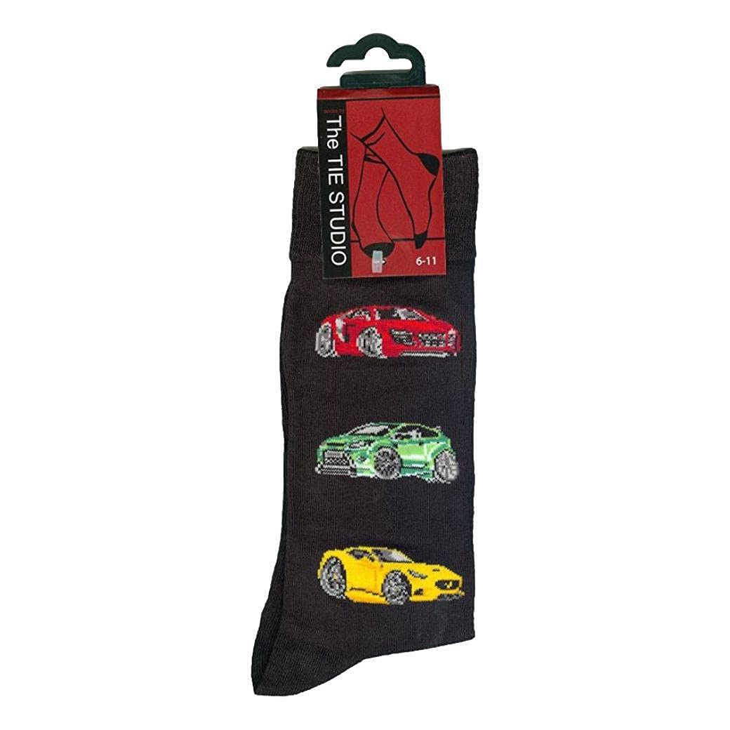 Tie Studio Cartoon Sports Cars Unisex Novelty Ankle Socks Adult Size 6-11