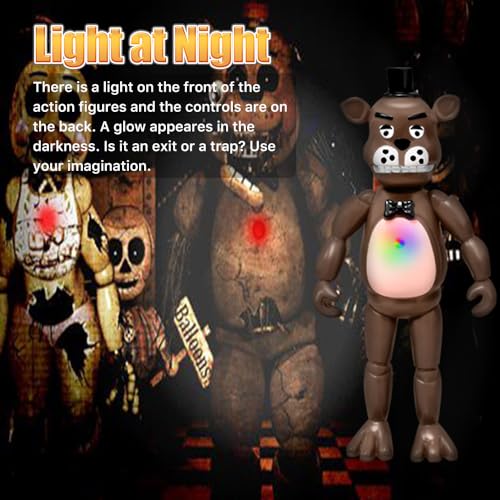 Action Figures Set, 5 Pcs Action Figures Toys, 5.5 Inches Movable Joints Collectible Toys Set with Light Gifts Cake Toppers for Video Games Fans Boys, Girls, Kids & Adults - Image 5