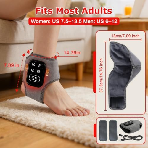 LLLFX 2-Pack 2026 Upgraded 3-in-1 Foot and Ankle Massager - 5 Vibration Modes and 5 Heating Levels, Suitable for Relieving Daily Foot Fatigue, Wireless and Portable，Grey — view 6