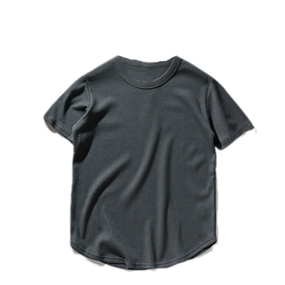 Vogrtcc Camiseta de cuello Henry para hombre, manga corta, estilo casual, holgada, 32001, M