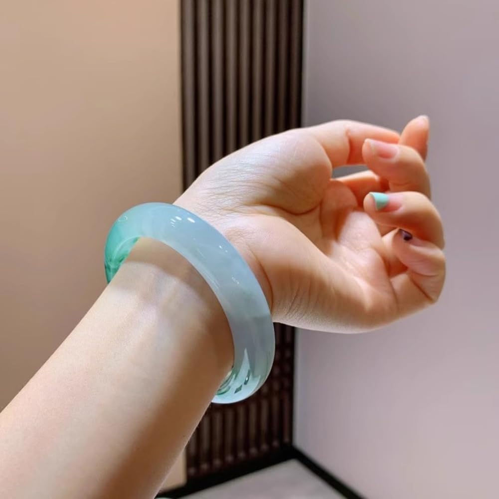 Bracciale rigido in vera giadeite verde per donna, braccialetti con pietre preziose naturali per ragazze, con confezione regalo di gioielli certificato