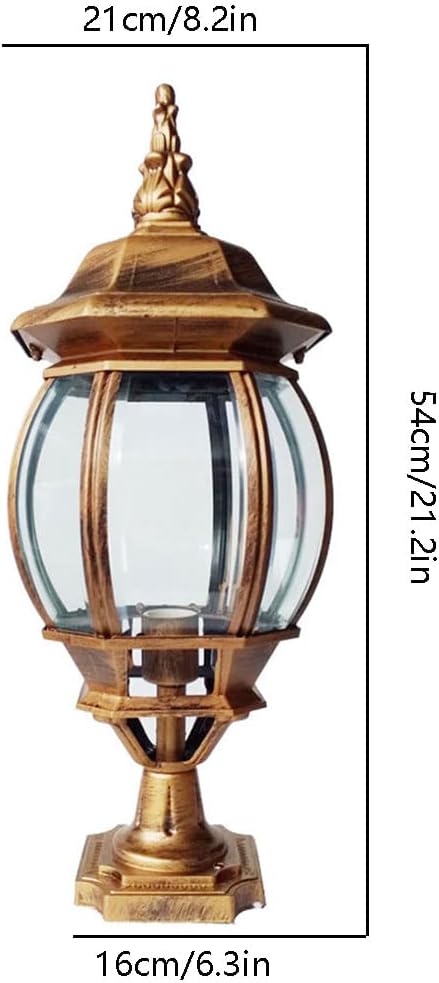 SHUANGZ Europese Waterdichte Buitenpaallampen Gazonlamp Straatlantaarn Post Cap Light E27 Basis Dock Mount Dekverlichting Villa Muur Landschap Licht Voor Patio Porch Garden photo 3