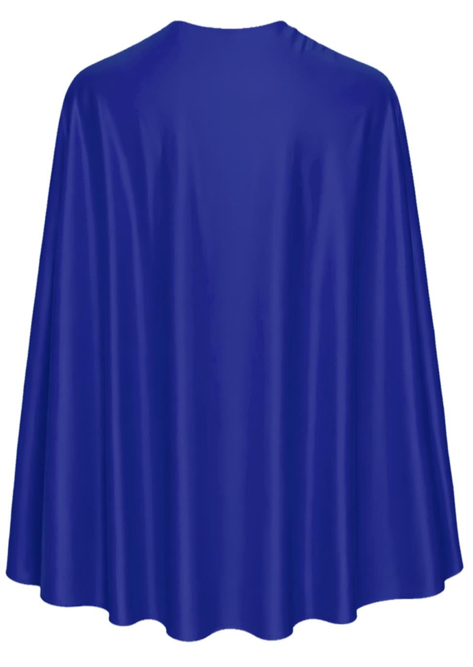 The Dragons Den Adults 48" Polyester Plain Blue Superhero Cape Super Hero Costume Fancy Dress Accessory [Blue 48"]