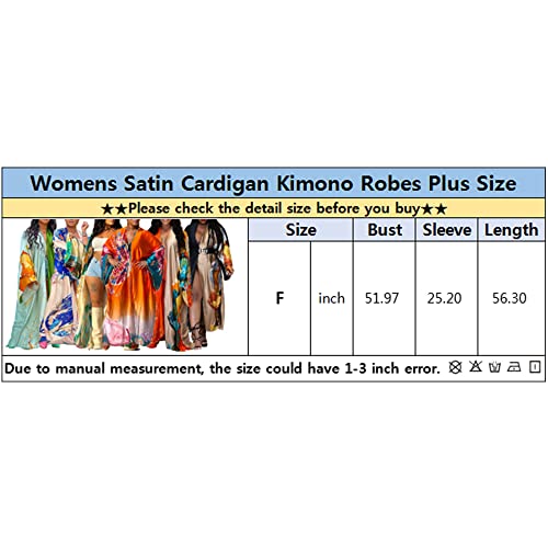 Acatmew Womens Satin Cardigan Kimono Robes Long Cover-Up Loose Flowy Kaftan Loungwear Plus Size #TOP6