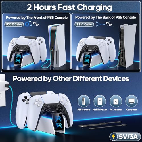 Kytok NG-P5322B Ps5 Controller Charger With Led Light For Ps5 Console, Ps5 Charging Dock Station Accessories For Playstation 5 Controller Dualsense Edge thumb #1