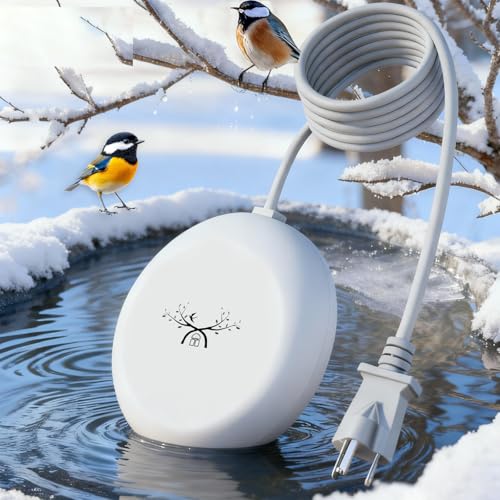 Bird Bath Heaters for Outdoors in Winter Upgrade 10ft Cord 80w Birdbath Water Heater for Thermostatically Control Bird Bath Pond Deicer Full-Covered Aluminum for Heated Chicken Duck Farm Trough