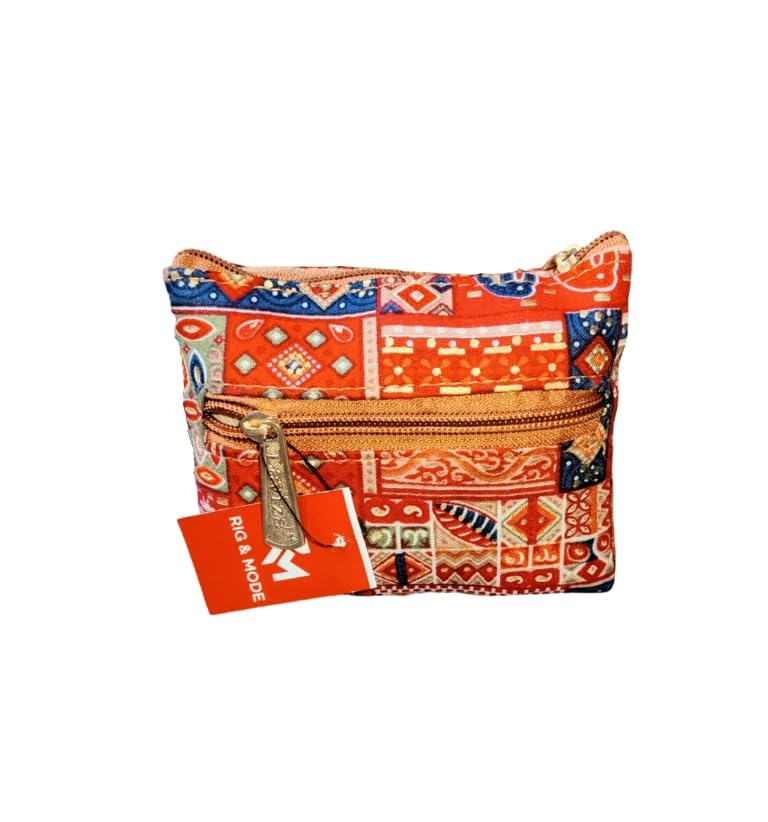 Rig & Mode Women's Zip Wallet, Boho Ethnic Patchwork Print, Multicolour Coin Pouch with Gold-Tone Zipper-picture-11