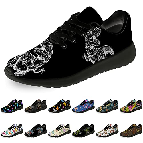 horethy Dinosaur Shoes for Women Men Running Shoes Womens Mens Walking Tennis Sneakers Shoes Gifts for Boy Girl