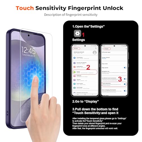 Image of SUPFINE Magnetic for Samsung Galaxy S24 Case / S25 Case with Screen Protector, (Built-in Magnets) (Military Grade Drop Protection) Slim Translucent Shockproof Phone Case,Dark Purple