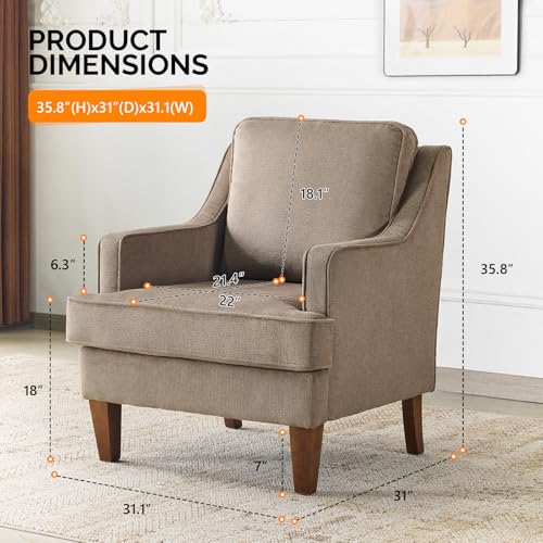 Sillón de diseño mid-century marrón claro miniatura 2