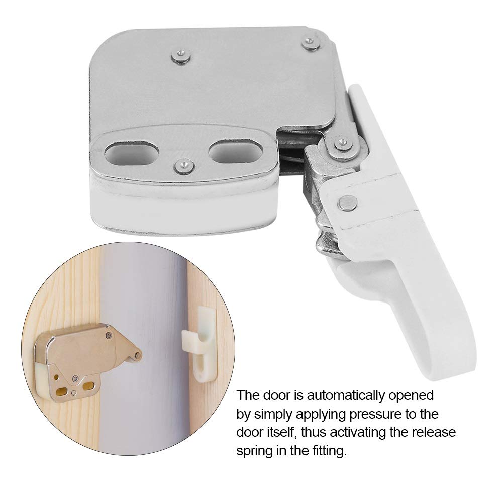Nikou Push to Open Touch Release Lock Bounce Cabinet Cupboard Doors Spring Loaded Mini Tip Latch for Cupboard Door Drawer - Image 3