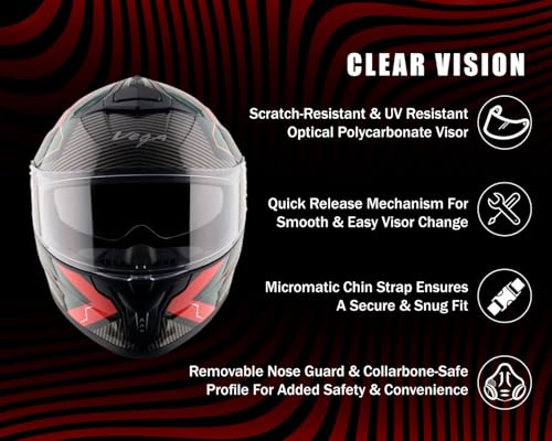 Vega Zap Explore Full Face Helmet Black Red - Image 4