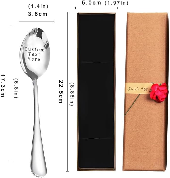 Custom Spoon, Stainless Steel Coffee Spoons, Engraved Name Ice Cream Spoon, Anniversary Birthday Christmas Gifts, Mirror Finished - Image 5