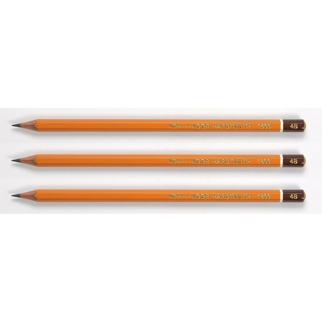 Koh-I-Noor Yellow Professional Graphite Pencil - 4B - Pack of 3