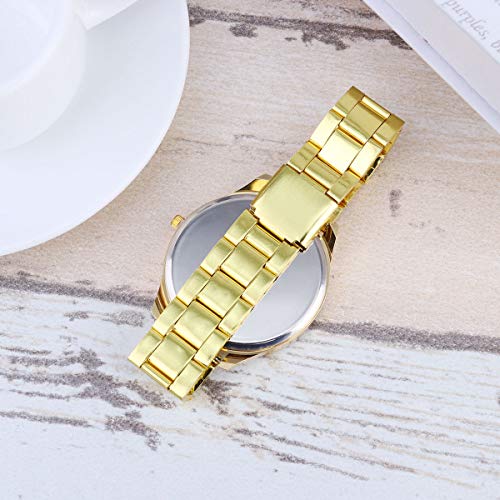 Relógio requintado casual pulseira de aço inoxidável relógio de pulso de quartzo para meninas menina