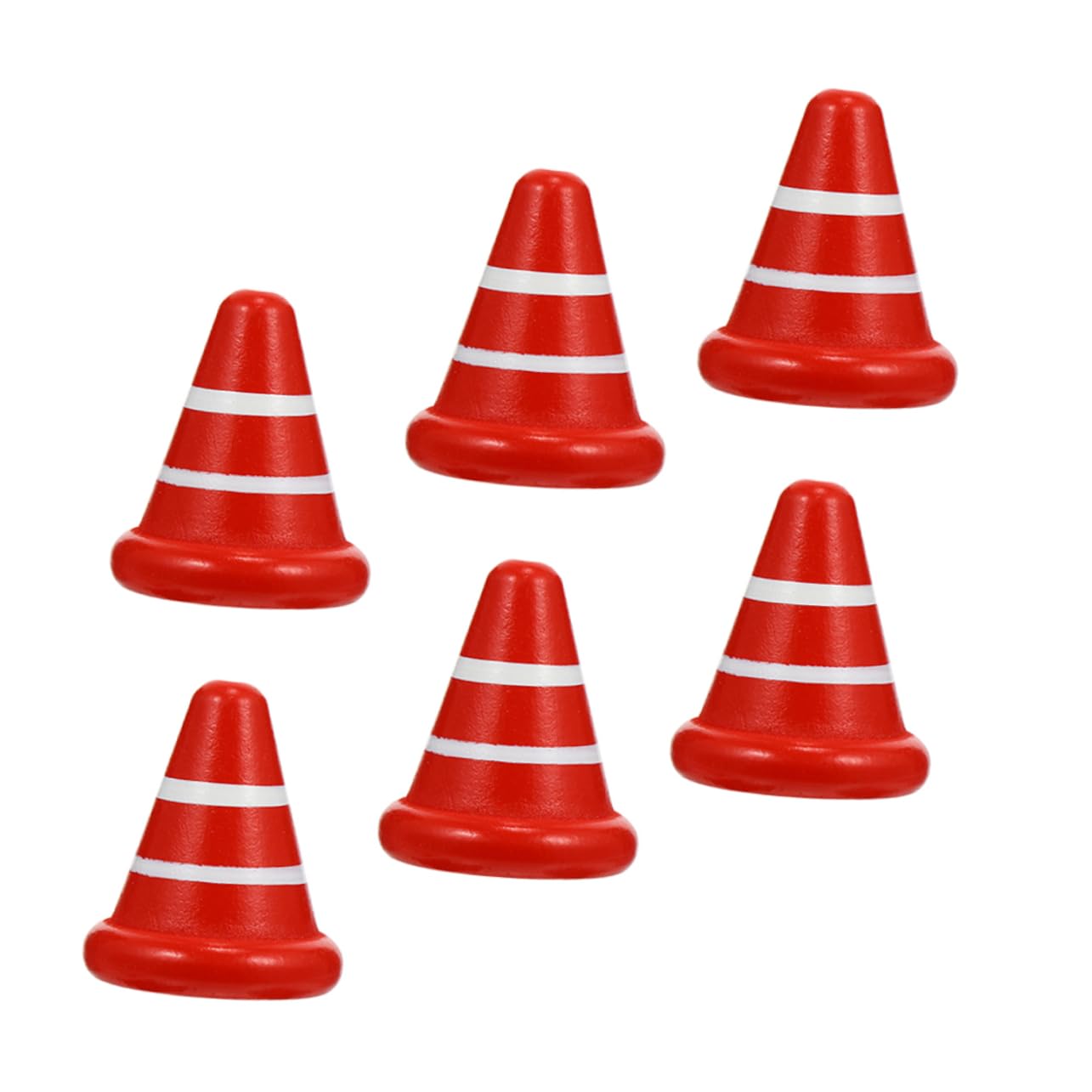 OSOLADY 6Pcs Mini Traffic Cones Educational for Durable Roadblock Model for Learning Traffic Knowledge Safe and Lightweight for Playtime and Mini House Decoration