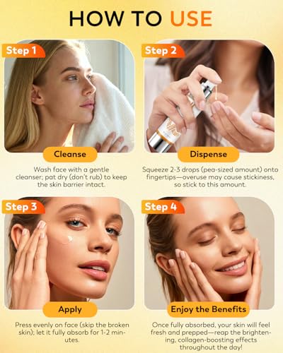 Image of HANYWIL Vitamin C Serum for Mature Skin, 20% Vitamin C Face Serum with Hyaluronic Acid, Dark Spot Remover, Hydrating Skincare for Wrinkle Reduction, Lifting & Firming - 1.7 fl