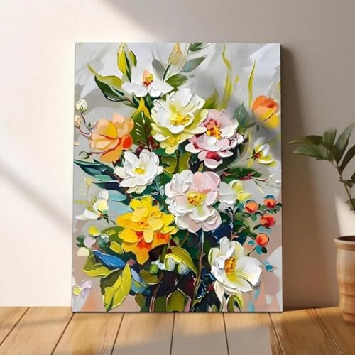 Cadre déco fleurs 21 x 30 cm : tableau sur toile pour illuminer une chambre d'adulte