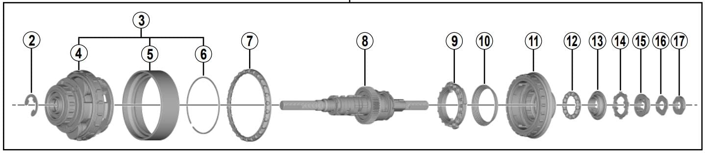 Shimano Spares SG-C6001-8R8V Internal assembly, 184 mm