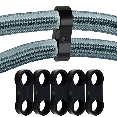 6An Black Hose Aluminum Clamp-An6 Hose Separator Fuel Line Mounting Clamps Aluminum Hose Fitting Adapter Great For 3/8 Fuel Hose, Oil Line, Brake Line, Water Pipe And Gas Line,6Pcs/Pack,Black #TOP5
