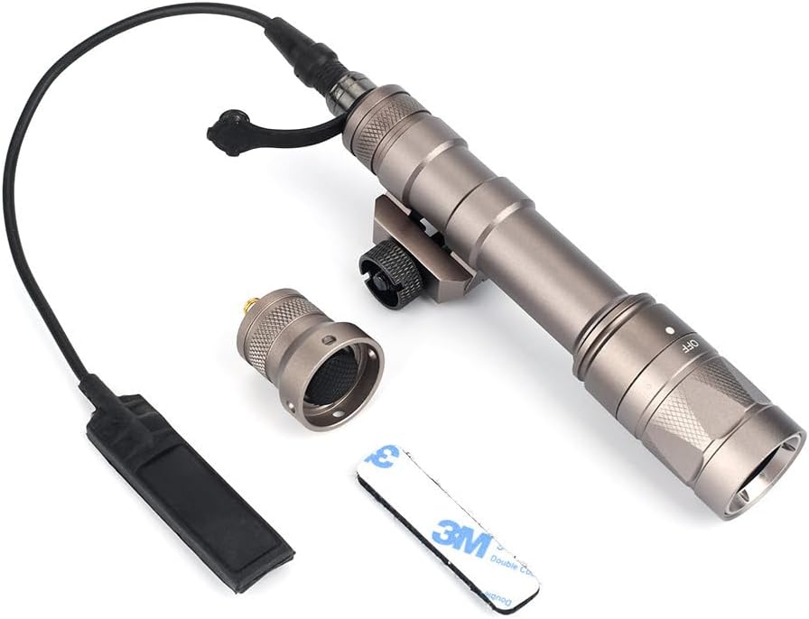 Scout Flashlight with Pressure Switch Combo Series M300/M600/M622V/SP200 Torch LED Light with 700 Lumens WhiteLight/850nm IR Illuminator Or Strobe Mode，for 20mm Rail (M300B IR Tan)