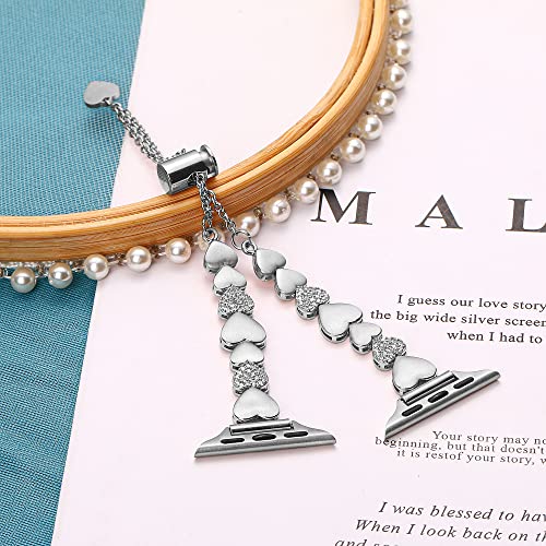 Bling Bands Compatible With Apple Watch Bands 38Mm 40Mm 41Mm 42Mm 44Mm 45Mm Iwatch Series 7/6/5/4/3/2/1/Se, Dressy Metal Diamond Jewelry Stainless Steel Bracelet Bangle Wristband For Women #TOP2