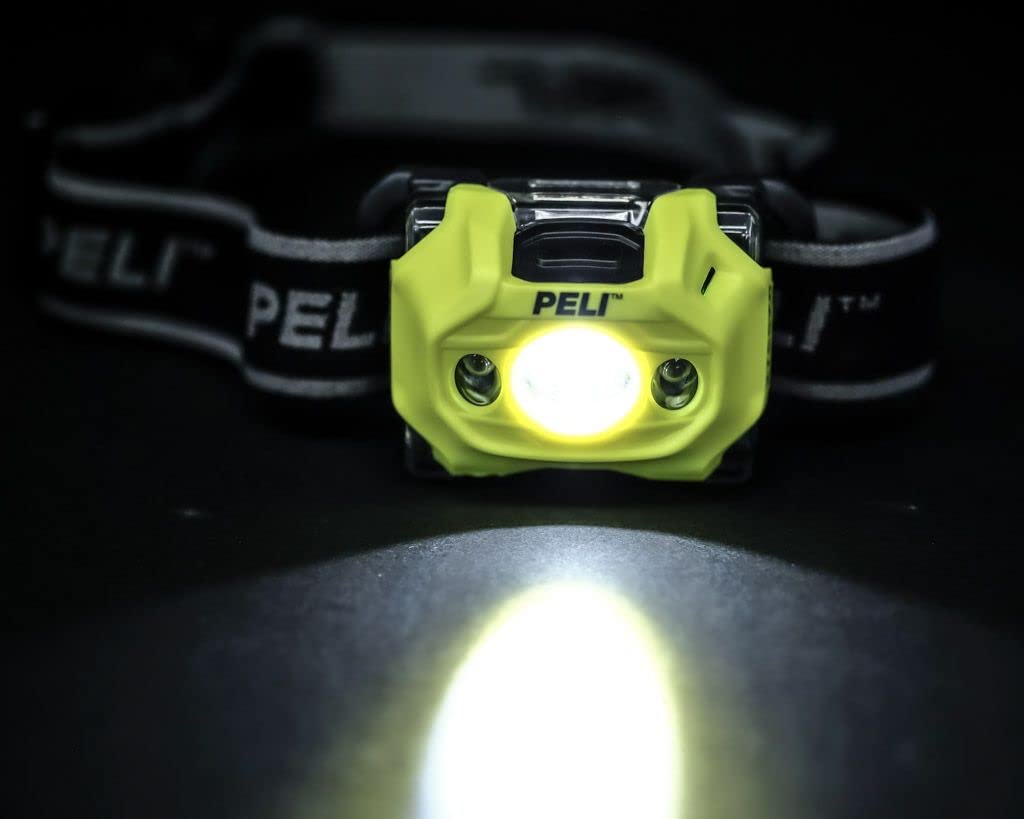PELI 2765Z0: LED-Stirnlampe, Premium-Stirnlampe. ATEX-zertifiziert für Zone 0, hohe Qualität für Industrie, Mechaniker, Installateure, IP54 staub- und Spritzwassergeschützt, 141 Lumen, Farbe: Gelb