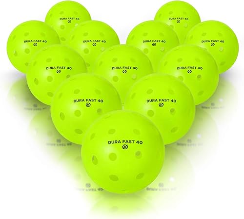 Miniatura 9 de Dura Fast 40 Pickleballs  Bolas de Pickleball al aire libre neón o amarillo aprobadas por USAPA y sancionadas para torneos, Perfomance profesional