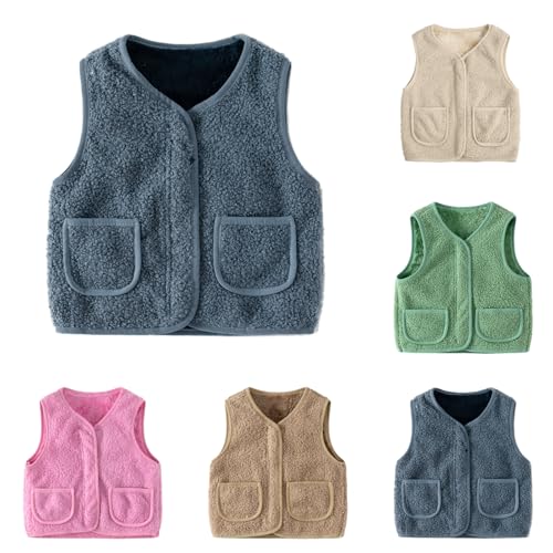 Baby Boys Girls Stand Collar Down Vest Winter Warm Lightweight Sleeveless Fleece Jackets Baby Cotton