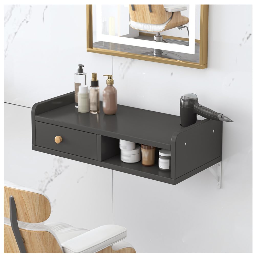 Salon Wandschrank, Multifunktionale Hängeschrank mit Schubladen Werkzeugschrank Friseur Zubehör Aufbewahrungsschrank Tragkraft,Schwarz,30x50cm | 1