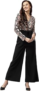 Women dress | jumpsuits for women stylish | black white floral print | geometric pattern | snake print V-neckline | blue floral | black maroon sequin jumpsuits casual formal - 78% OFF Deal at ₹428 on Amazon | Valzo