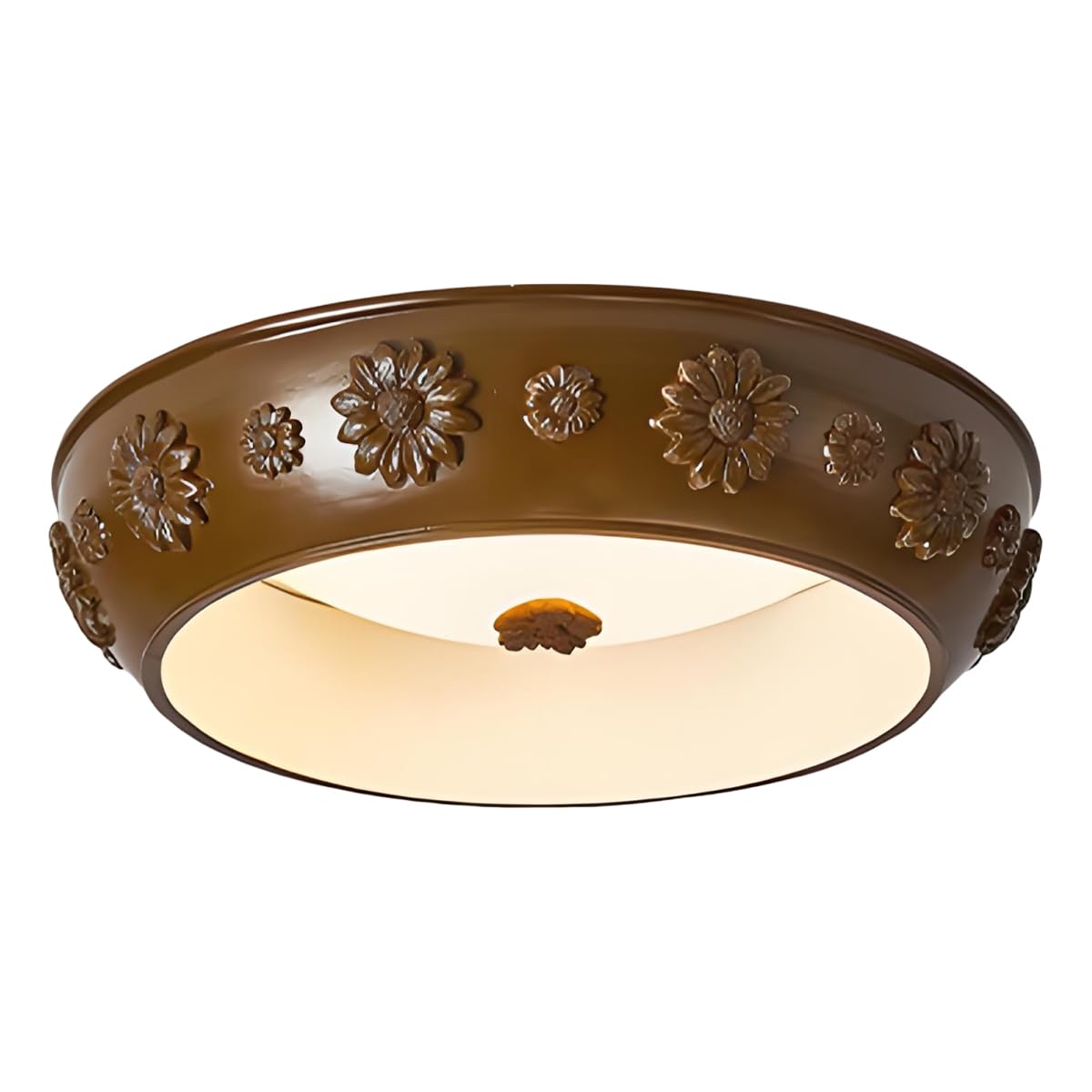 YNVIOZM 19.7" French Cream LED Flush-Mount Ceiling Light European Style Close-to-Ceiling LED Light with Resin Body LED Lighting Fixtures for Bedroom Living Room Laundry Room Hallway Kitchen Bedroom