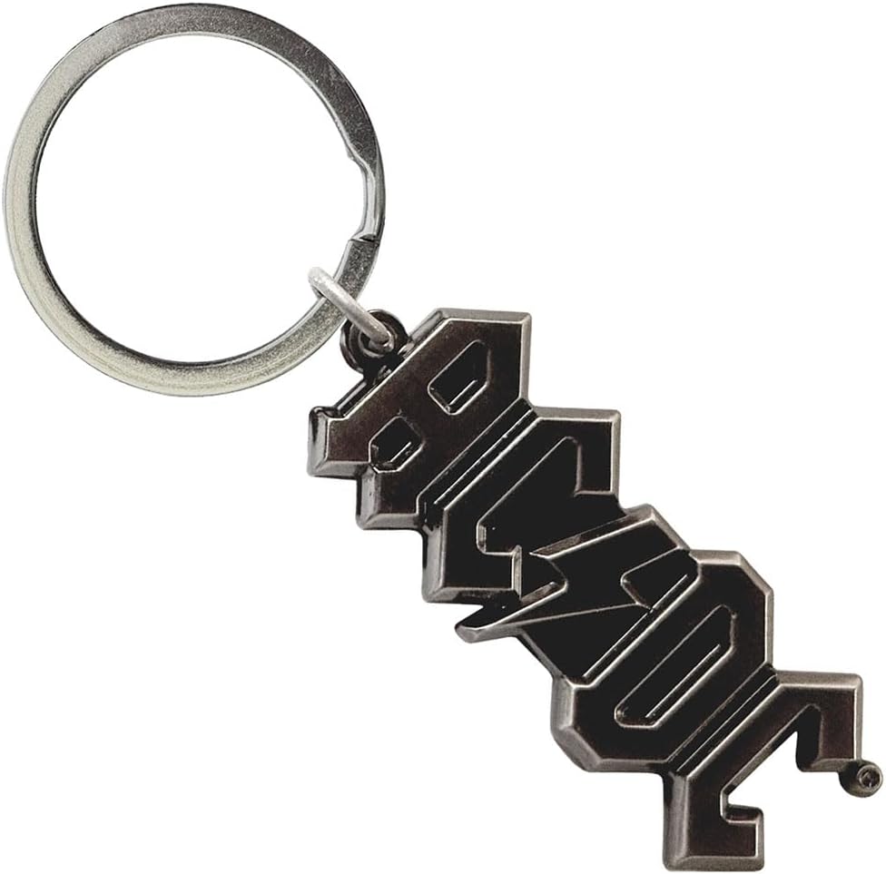 AC/DC 3d Silver Logo Metal Key Chain