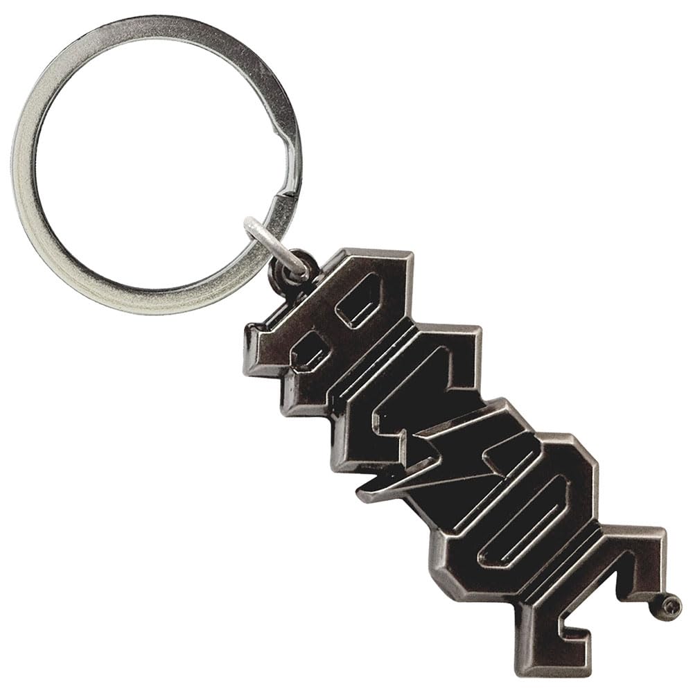 Rock Off Officially Licensed Products Unisex Multi-Colored Ac/Dc Silver Voltage Band Logo 3D Keyring Keychain One Size