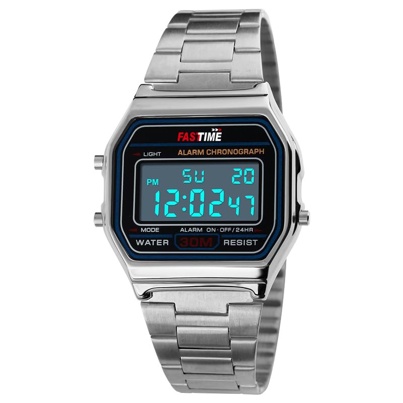 FASTTIME Men Digital Gold Stainless Steel Watch Backlit Multifunction Stopwatch 1123 USMS (B0CV5B32ST) Amazon Price History, Amazon Price Tracker
