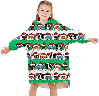 Kids4ever Unisex Boys Girls Blanket Hoodie Soft Oversized Sherpa Blanket Hoodies Winter Warm Pullover Sweatshirt with Large Pocket 4-13 Years