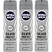 Nivea for Men Silver Protect Anti-perspirant Deodorant Spray 150ml. (Pack of 3)