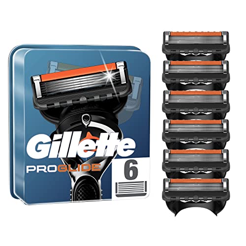 Gillette ProGlide Recharges De Lames De Rasoir Pour Homme, 6 Recharges De Lames, Conçu Pour Un Rasage De Près, Avec Lubrastrip