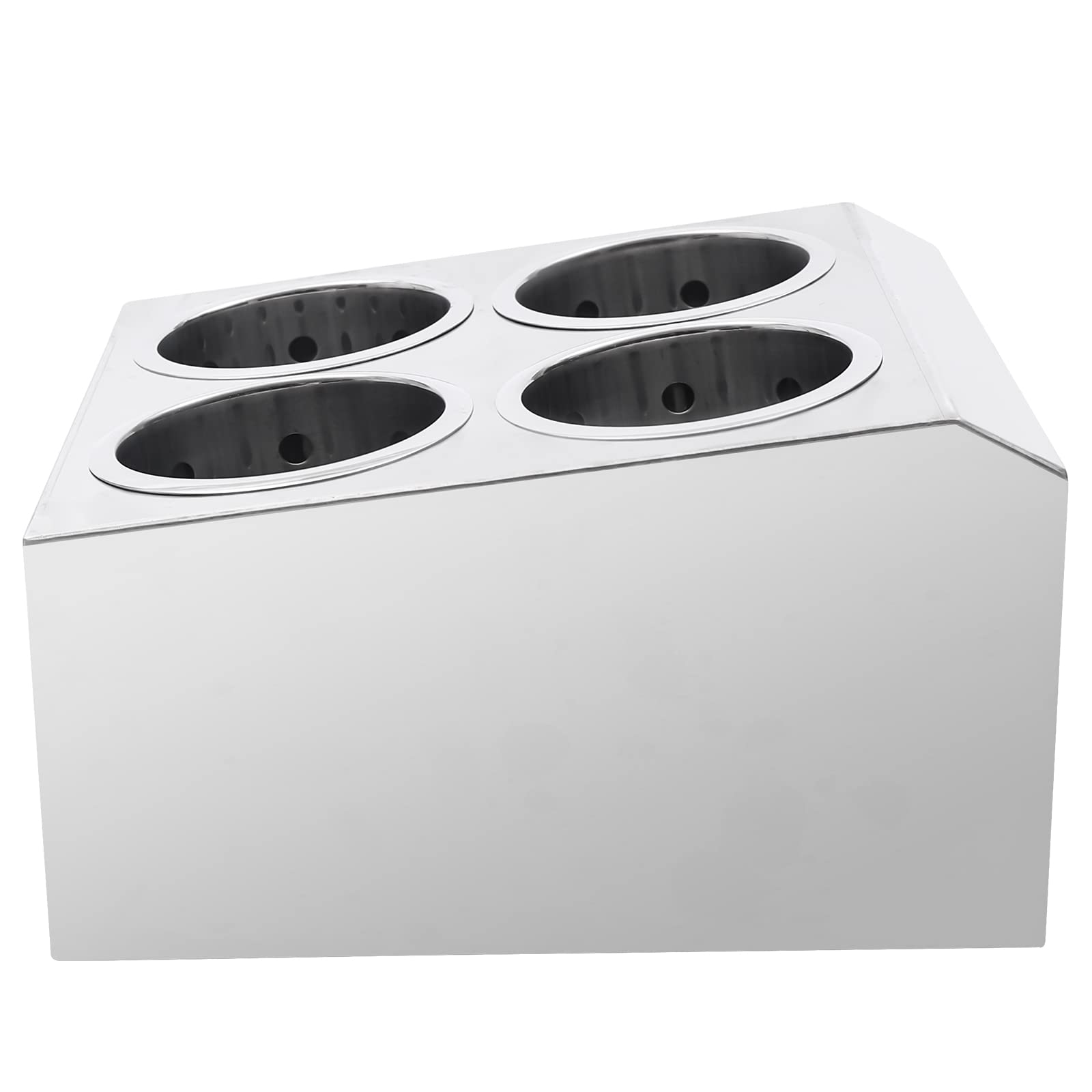 Soporte para cubiertos de cocina de acero inoxidable, 4 compartimentos, cesta posa cubiertos, soporte para utensilios de cocina, para guardar cubiertos, hogar o restaurantes