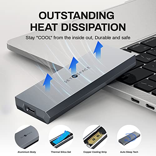Caja externa para SSD M.2 SATA 6Gbps gris SETMSPACE miniatura 3