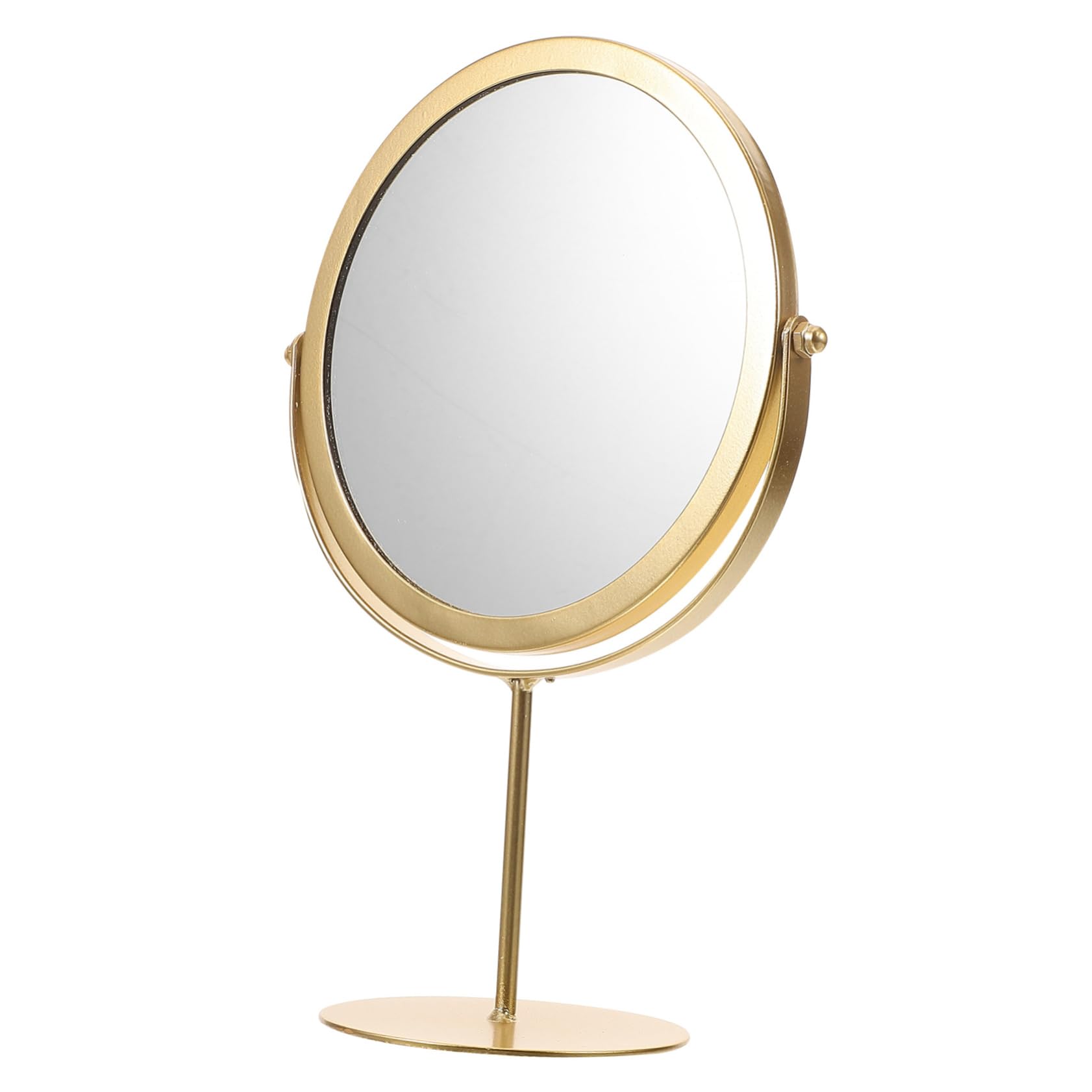 Miroir rond maquillage LIFKOME en verre et fer avec base stable pour coiffeuse