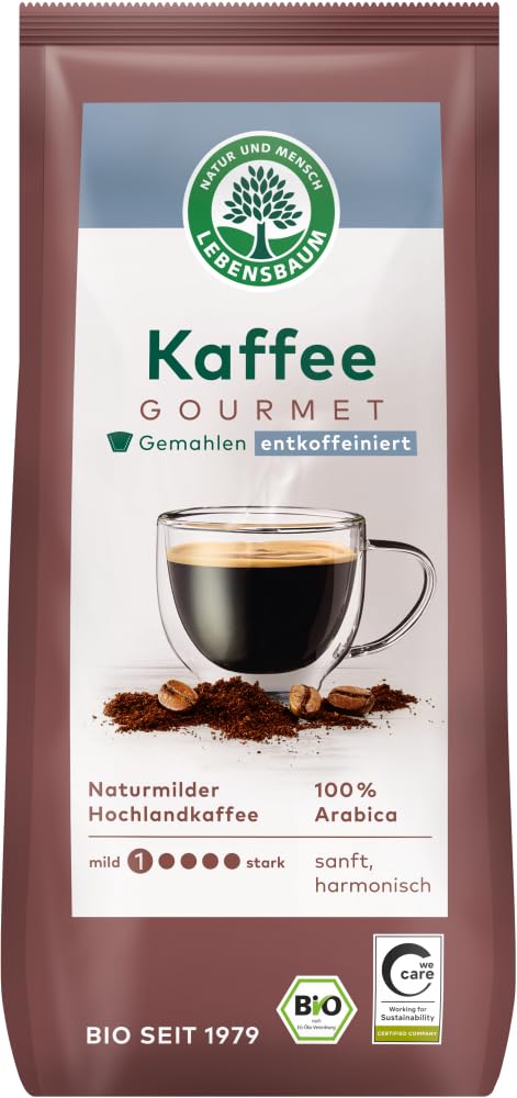 Kaffee Gourmet, gemahlen, entkoffeiniert 6 x 250 g