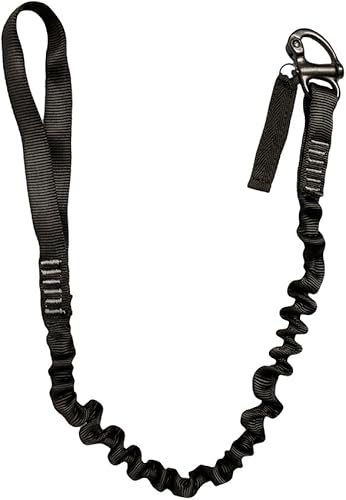 Fusion ProGlide - Cordón elástico militar y de policía de 2 pies con grillete a presión, 23 kN, negro, 24 pulgadas