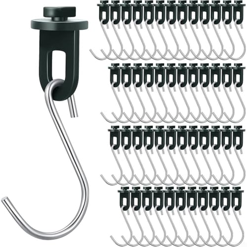 Paquete de 50 clips de invernadero y ganchos en S, plástico resistente/acero inoxidable, instalación sin herramientas para colgar macetas y herramientas de organización, ideal para jardinería en