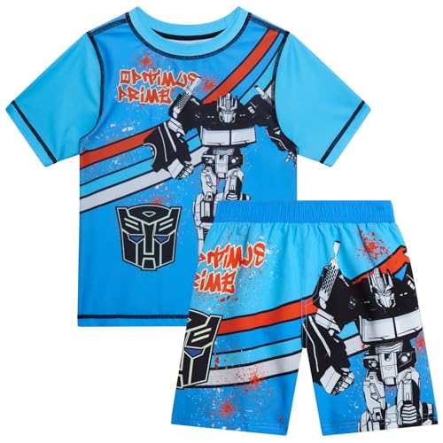 Transformers Optimus Prime Megatron 2 Piece Boys Swim Trunks & Rash Guard