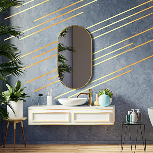 Zonon 3 Rolls Multi Size Self Adhesive Polyester Film Tape 1/5, 4/5, 7/5 Inch Washi Metallic Tape for Detailing Accent Graphic Arts for Walls Cars and Boats Trim(Gold) - Image 6